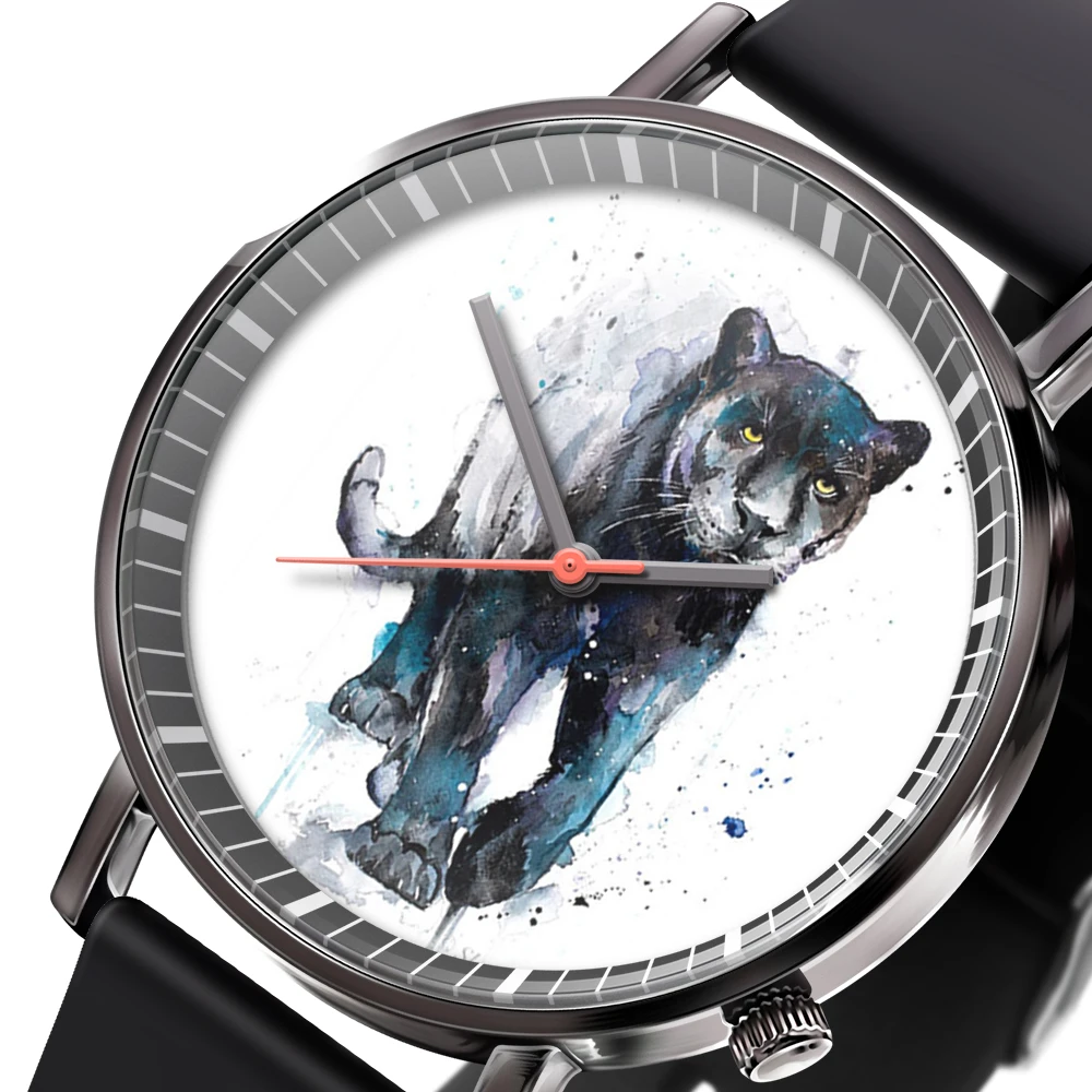 

New Trendy Fashion Men's and Women's Watches Animal Watercolor Cat Antlers Art Watch Quartz Casual Sports Wrist Watch