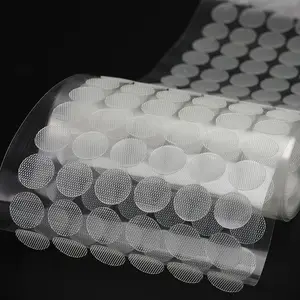 Cinta de cierre autoadhesivo de 10/15/20/25mm, puntos blancos y negros,  gancho de pegatina de Loop redondo fuerte, 100 pares - AliExpress