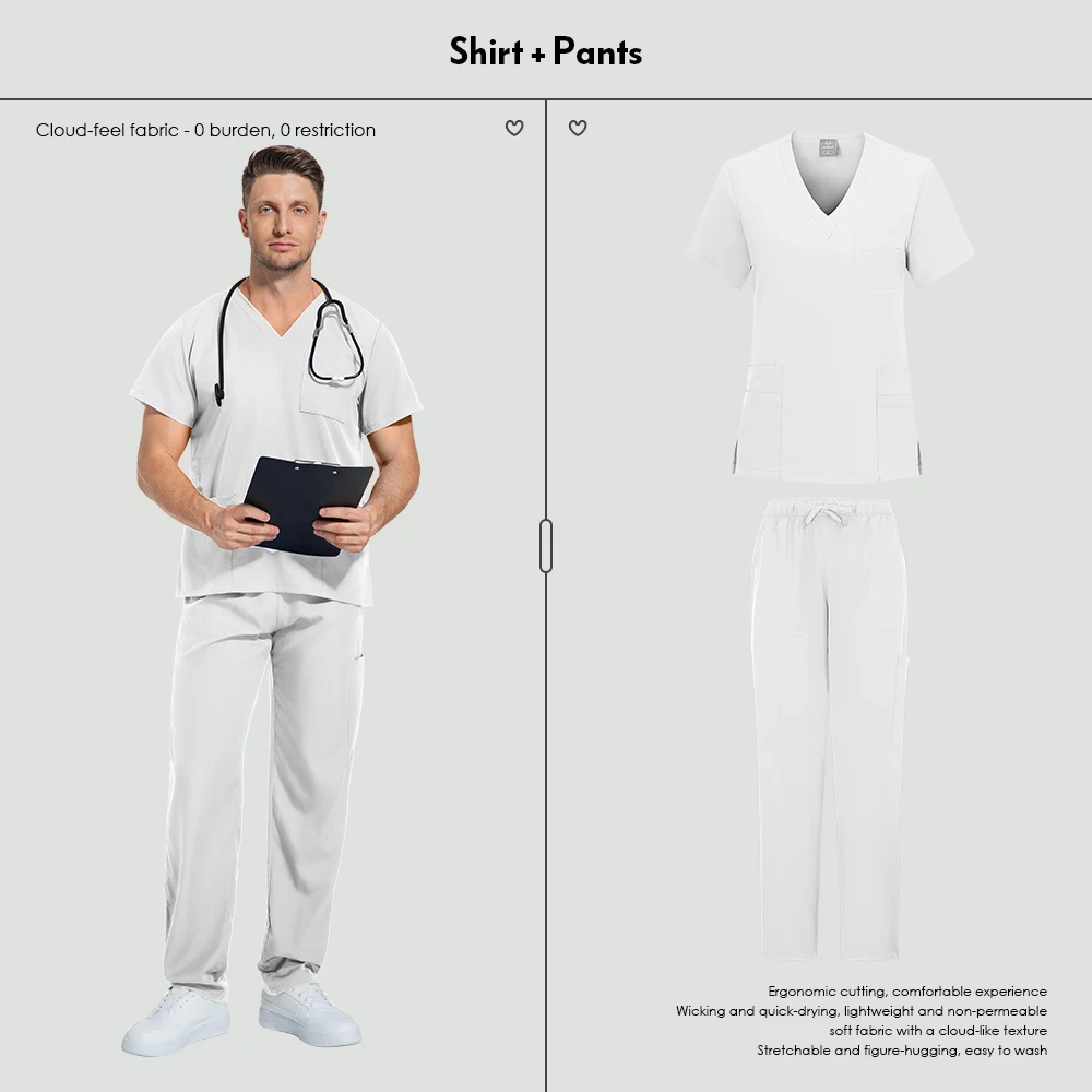 Exfoliantes para hombres y mujeres, venta al por mayor, uniformes médicos para correr, accesorios para enfermeras, clínica Dental, cuidado de mascotas, conjuntos de pantalones superiores