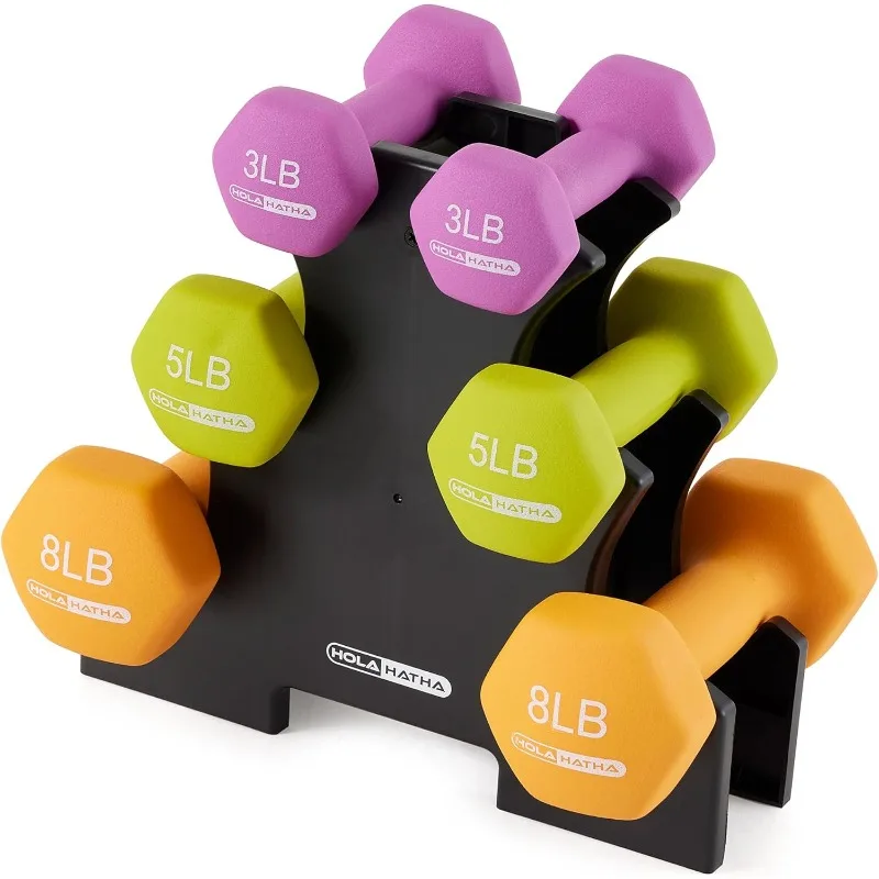 Neoprene Dumbbell Set with Rack 1