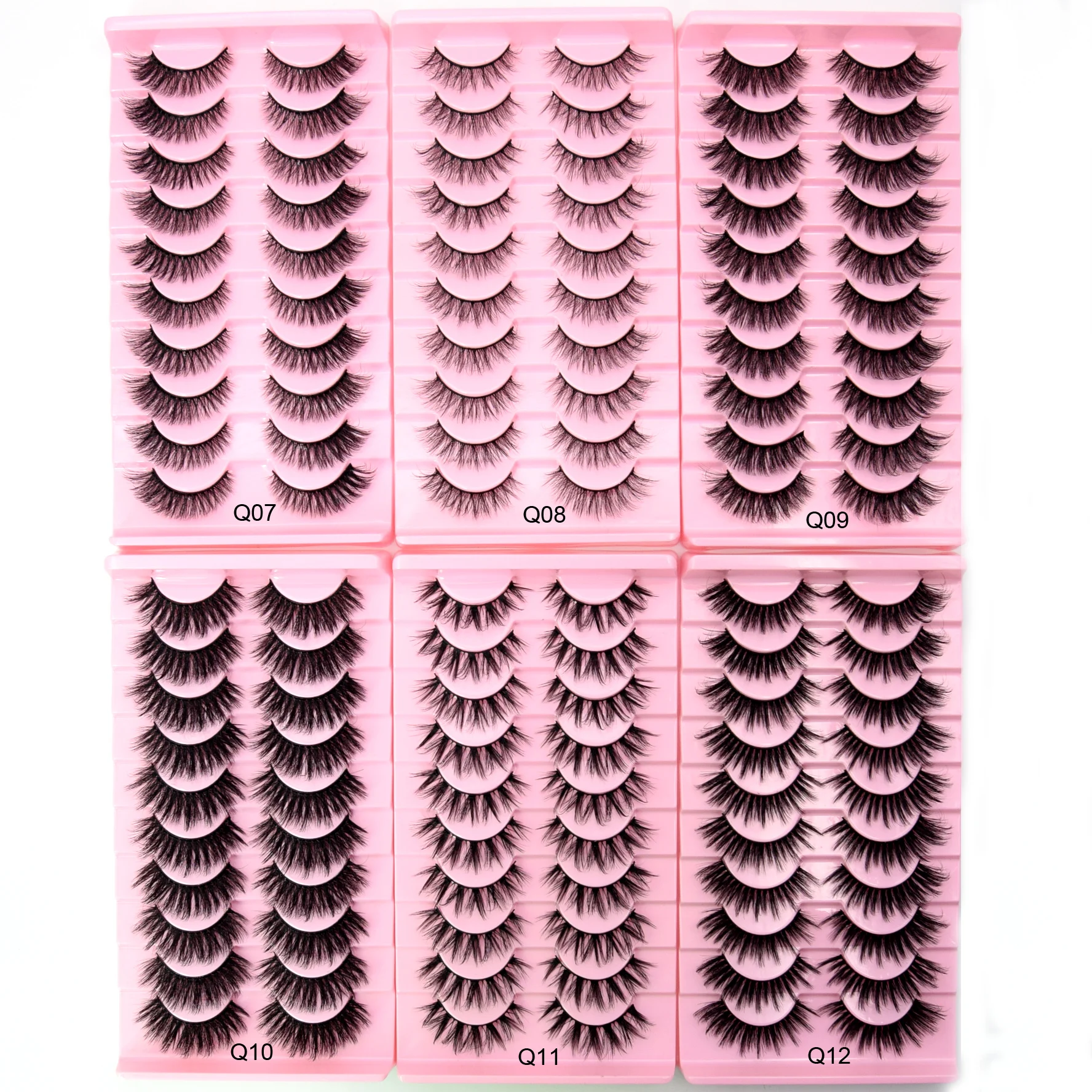 Visofree 10 Pairs Mink Lashes Make Up Faux Mink Lashes Hand Made Eyelashes Eyelashes Reusable False Eyelash Crisscross Fake Q01 fake eyelashes false eyelashes