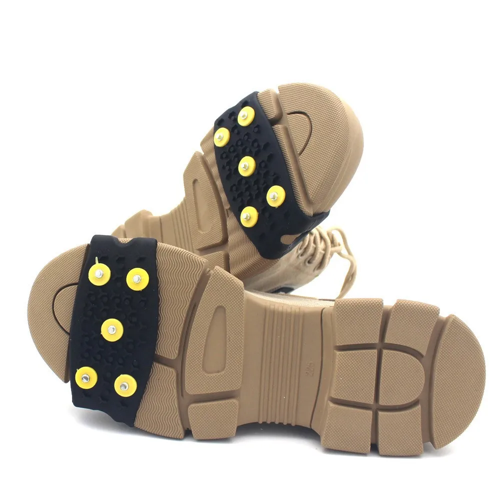 1 paire de crampons antidérapants pour neige glacée, 5 clous, pointes de Traction d'hiver pour hommes et femmes, bottes de randonnée, couvre-chaussures
