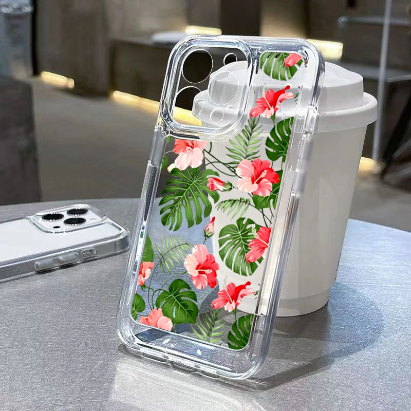 thumbnail image 1 of Funda transparente a prueba de golpes con diseño de flor de crisantemo pequeño para iPhone 16, 15 Pro Max, 14, 13, 12, 11, XS, X, XR, 7, 8 Plus, 16, funda suave y transparente, 1 of 5