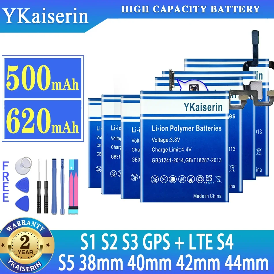 Batteria Ykaiserin Per Apple Watch Iwatch Series 1 2 3 Gps + Lte 4 5 S1 S2 S3 S4 S5 38Mm 40Mm 42Mm 44Mm Batteria + Strumenti Gratuiti