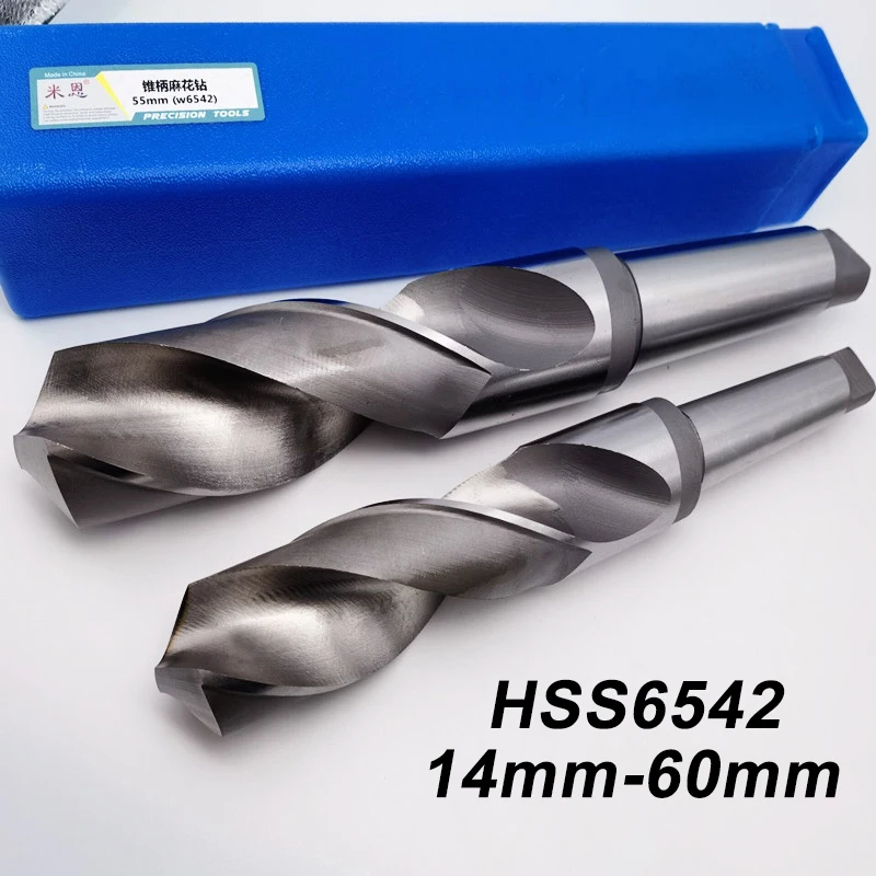 1Pc 14mm60mm Morse Taper Shank Twist Drill Bit Superhard M2 High Speed Steel 6542 Drilling Hole