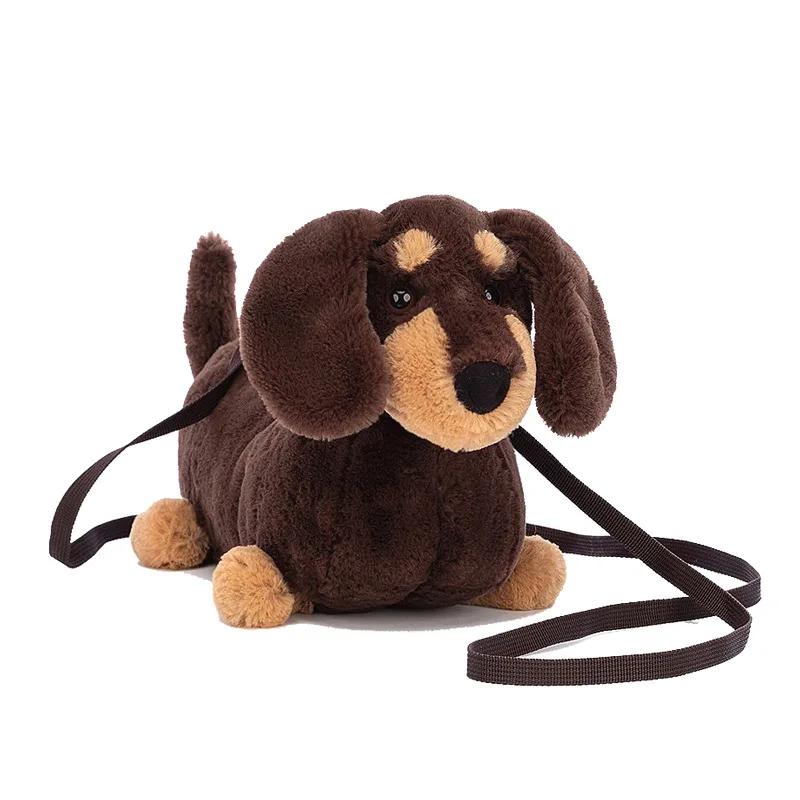 Women Cute Funny Plush Doll Dog Shoulder Bag Girl New Casual Crossbody Bag Furry Puppy Children's