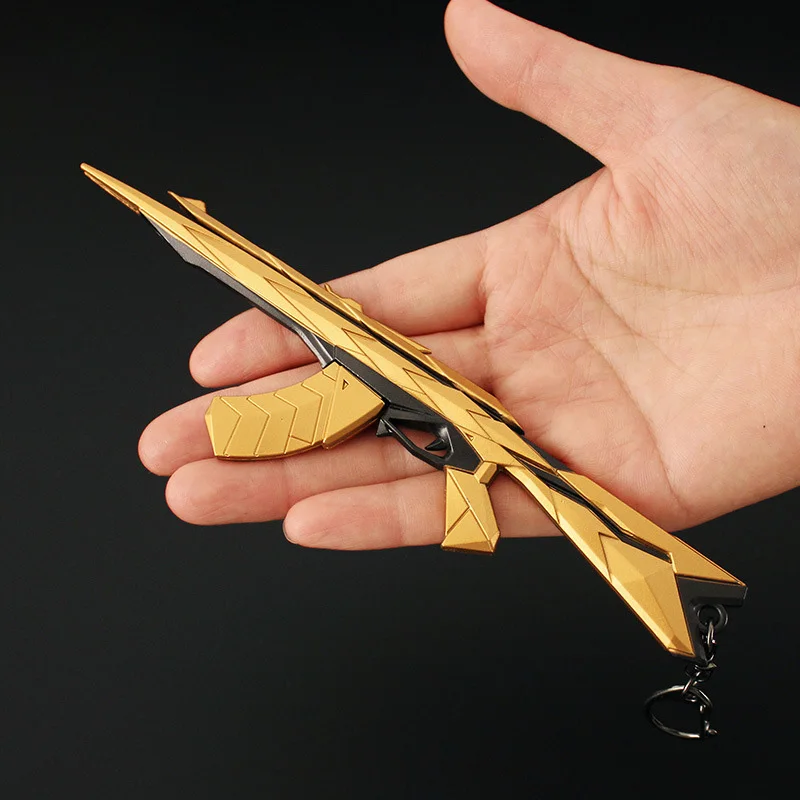 Valorant Weapon Vandal Araxys Golden 18cm Metal Weapon Model Keychain Game Peripheral Machine Gun Display Gifts Toys for Boys 4