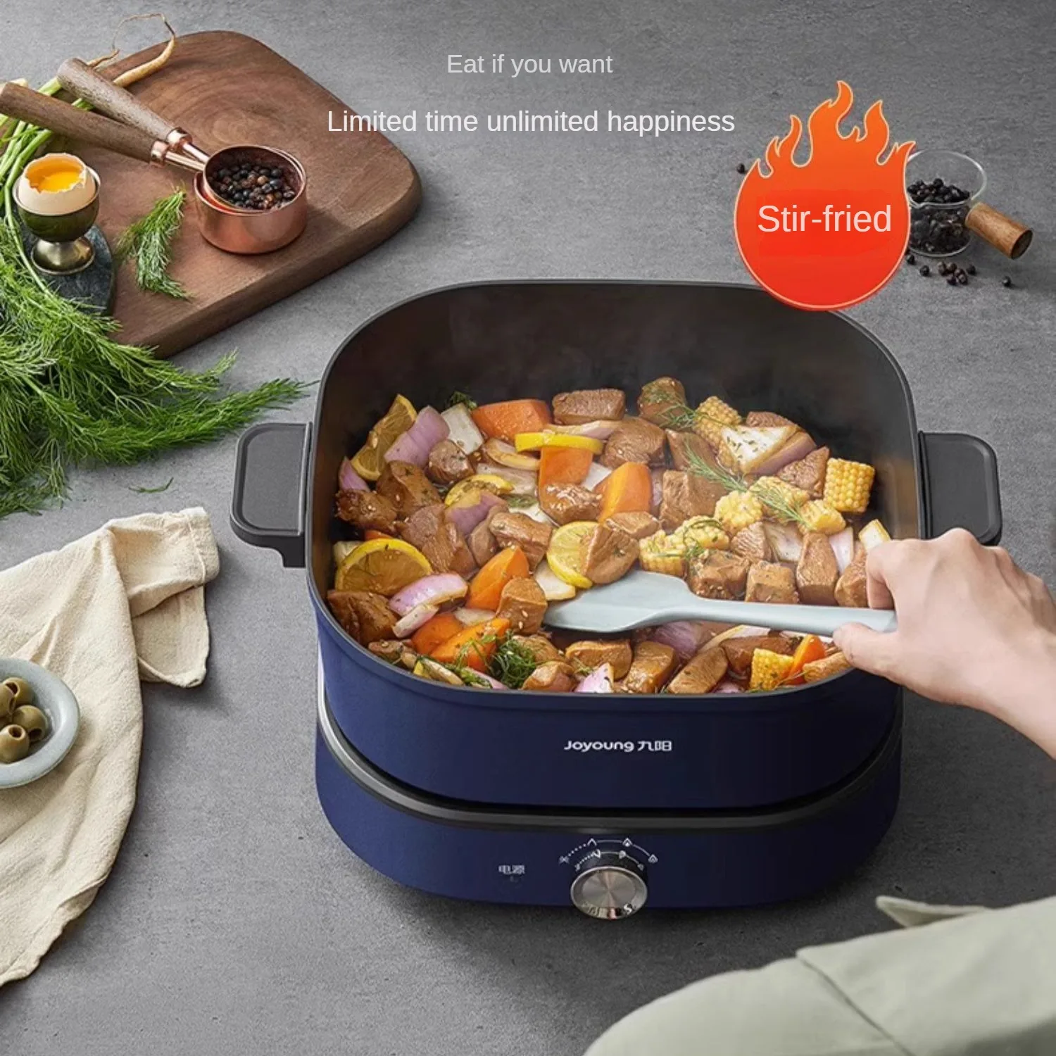 220V 6L Non-stick Electric Hot Pot 2 Flavor Cooker Available Split Type Multi Cooker Home Frying Pan 5