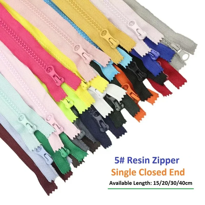 Durable Resin Zipper for Crafting and Sewing Projects, 2-Pack