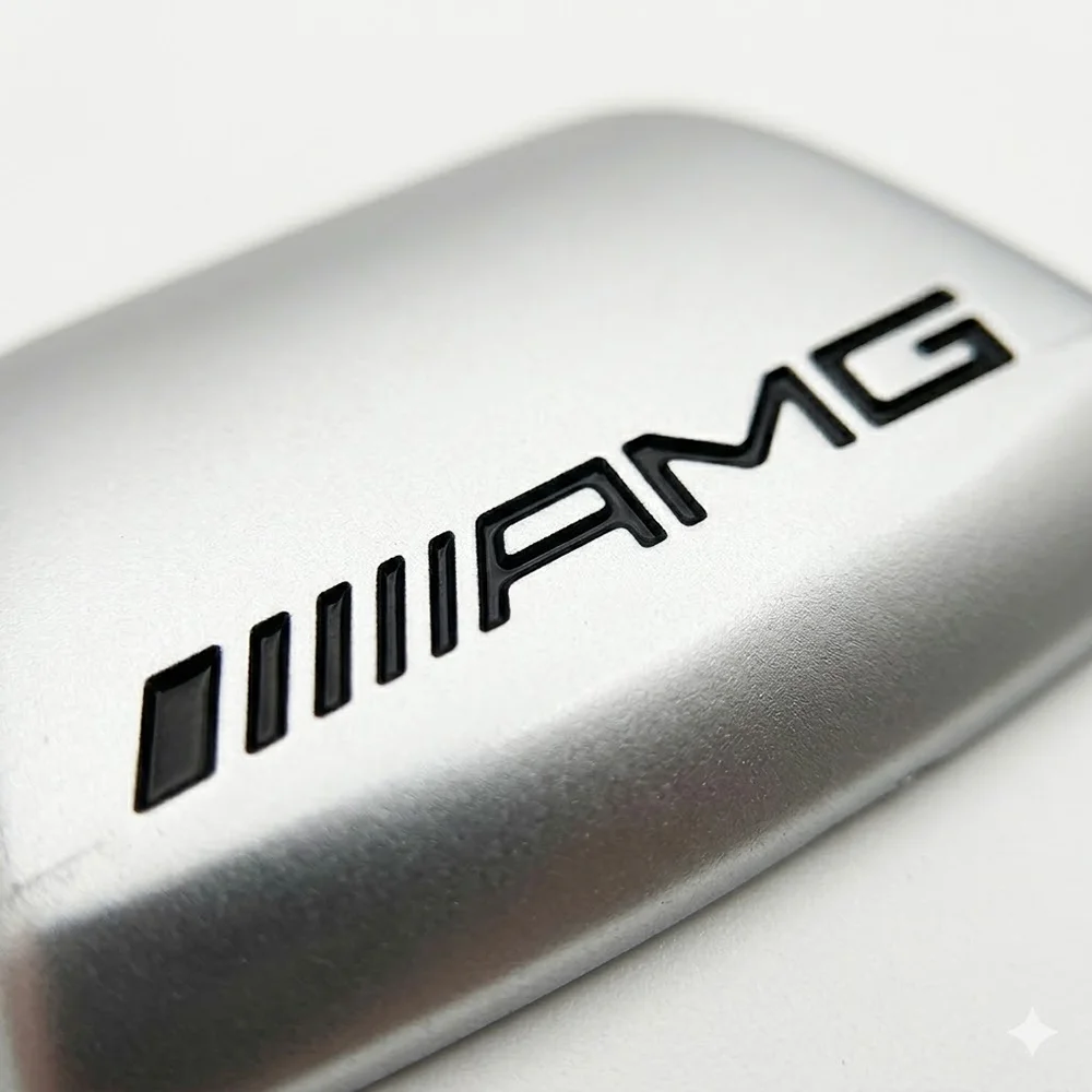 3D 메탈 로고 AMG 스티어링 휠 배지 엠블럼 스티커 트림 벤츠 W205 W213 W204 W212 GLC GLE CLA 자동차 인테리어 액세서리