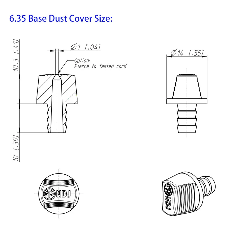 6,35mm/6,5mm Klinkenbuchsen-Staubschutzkappe Wasserdichte Weiche Abdeckung für Mikrofon/Lautsprecher/Mixer Original Importierter TRS-Audio-Schutz – Detail 4