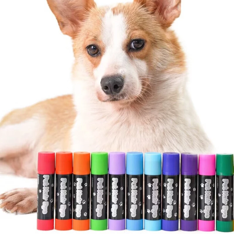 12Colors Pets Temporary Colors Beauty Hair Care Pet Hair Dye Washable Safe Hair Dyeing Pet Grooming Kit Pets Temporary Color 2