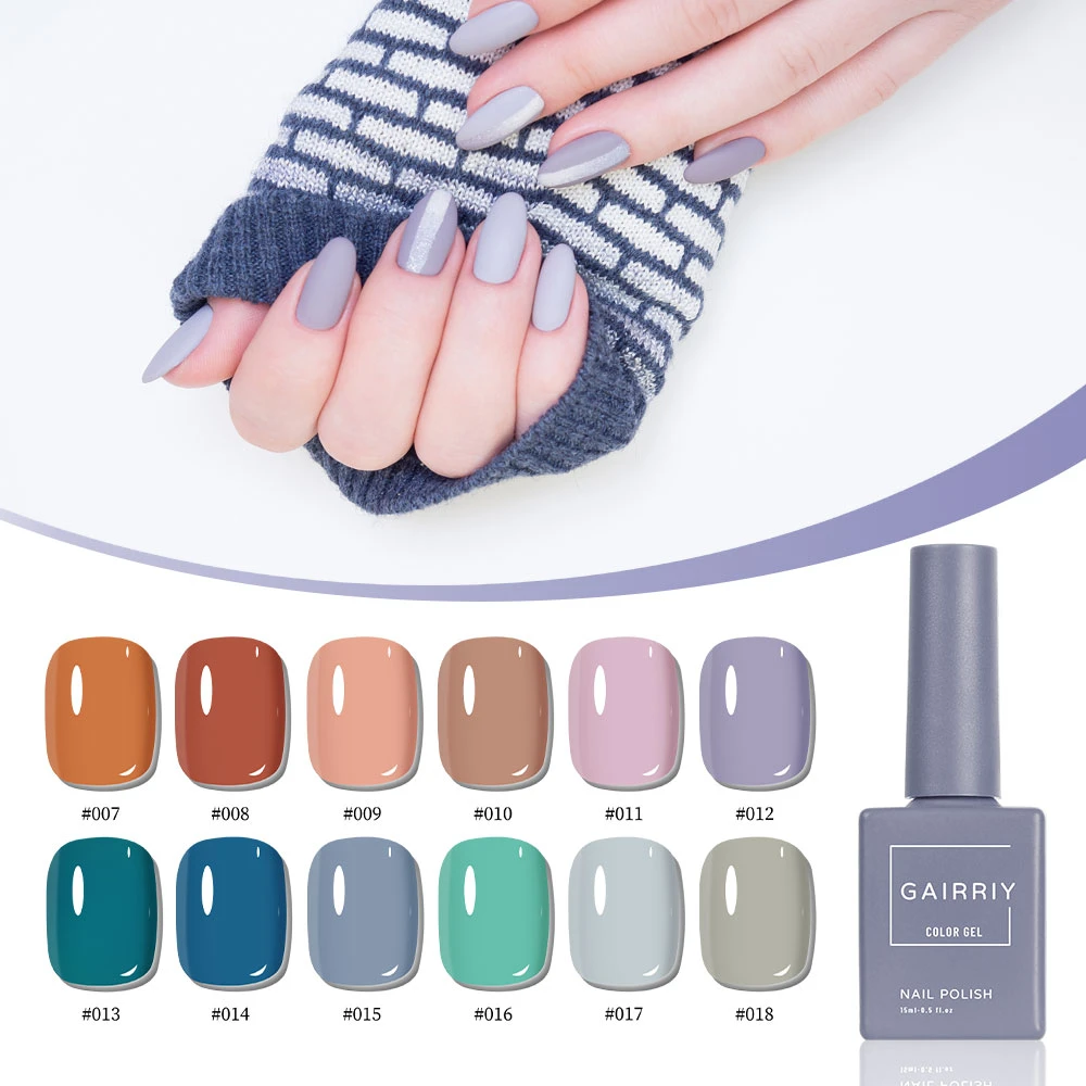 Gairriy 15ml Gel Nail Polish 60 Colors Glitter Soak Off UV LED Semi