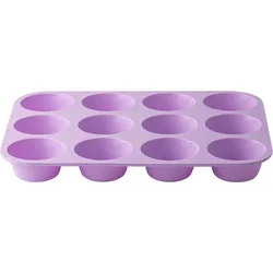 Silicone 12-Hole Round Sphere Baking Mold for 3D Chocolate and Cupcakes (Purple)