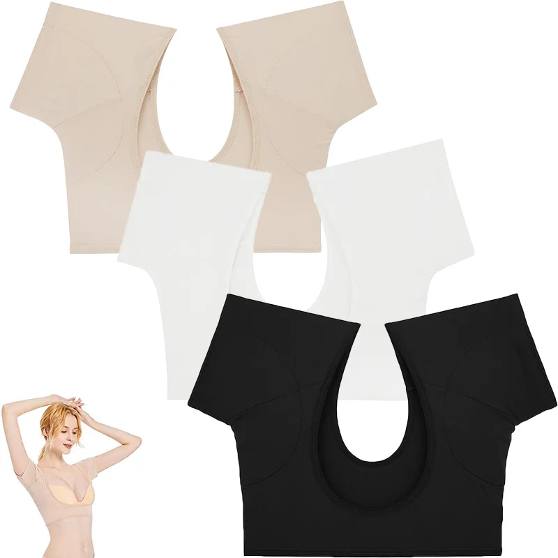Sumemr T-shirt Shaped Washable Both Sides Reusable Wearable Underarm Sweat Pad Perfume Absorbent Shield Deodorant