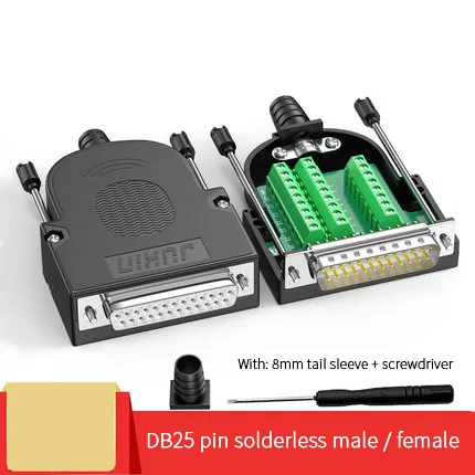 DB25 브레이크 아웃 보드 솔더 프리 수컷 암 어댑터 25 핀 포트 어댑터-터미널 커넥터 신호 모듈 롱 볼트 및 너트