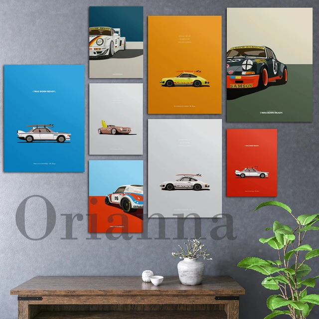 Em promoção! Carro Esportivo Porsche 911 Supercarro De Arte Do Cartaz Tela  De Pintura, Arte De Parede De Impressão De Imagem Para A Sala De Decoração  De Casa Moderna Cuadros