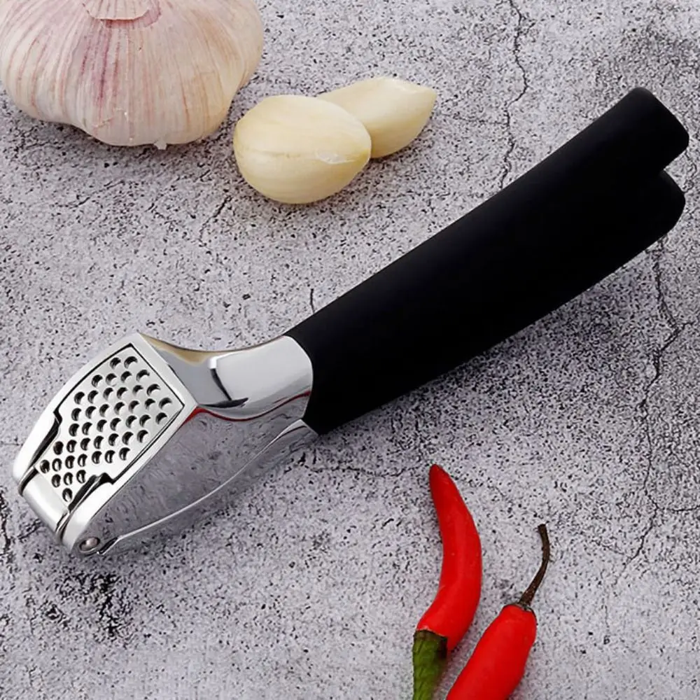Professional Manual Garlic Press Non-slip Handle Handheld Garlic Mincer Stainless Steel Ergonomic Grip Garlic Crusher Ginger