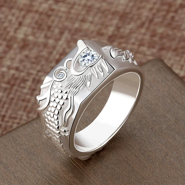 Buy AJS Men'S Celtic Dragon Ring Silver & Blue Carbon Fiber Ring For Men &  Women Comfort Fit | Fashion Ring (Pack Of -2) Online at Best Prices in  India - JioMart.