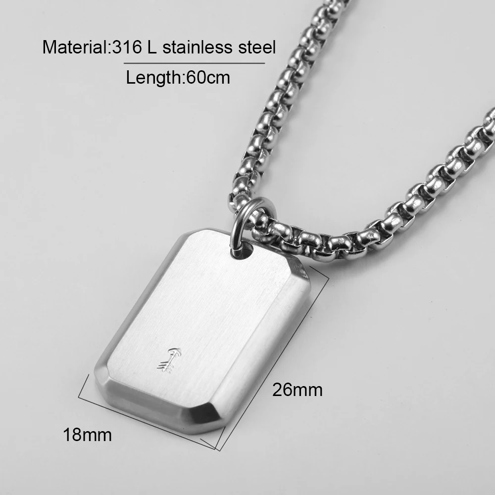 Edelstahl männer Halskette typenschild Einfache Lange Kette anhänger 316 l edelstahl  Halskette schmuck Geschenke schmuck 2020 - AliExpress