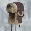 Russia Winter Real fur Hat Unisex Outdoor Windproof Super Warm Real Rabbit Fur Bomber Hats Natural Soft Natural Rabbit Fur Caps 4