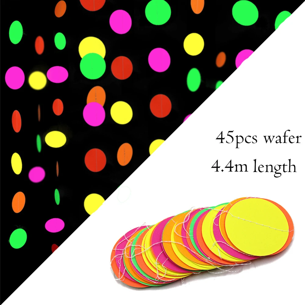 43 Pieces Glow Party Supplies Neon Party Decoration Set Include Glow Party  Themed Backdrop Let's Glow Banner Circle Dot Garland and 40 Pieces Colorful