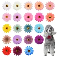 20PCS Pet Bow Tie Movable Sunflower Dog Collar Summer Fashion Handmade Elastic Collar For Dogs and Cats Pet Grooming Accessories 1