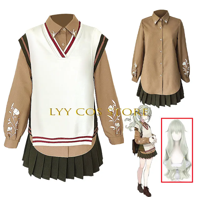 

Anime Kusanagi Nene Cosplay Uniform Dress Game Project Sekai Colorful Stage Cosplay Girl Shirt Vest Skirts Costumes Set Wig
