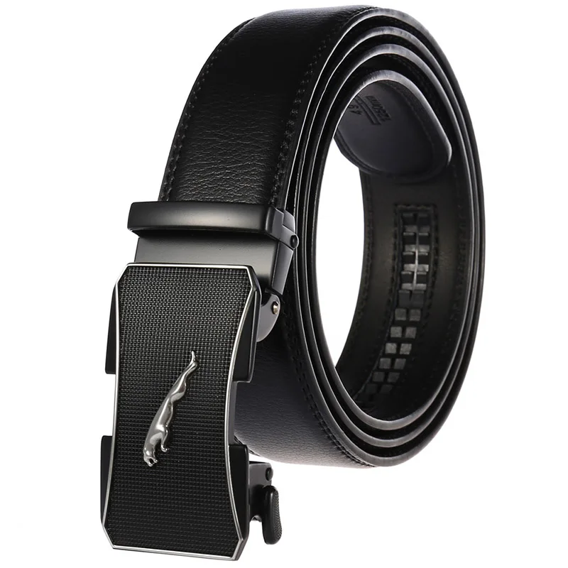 

New 3.5cm Men's Leather Automatic Buckle Belt With High-Quality Business And Leisure Youth Travel Pants Belt In Black Coffee