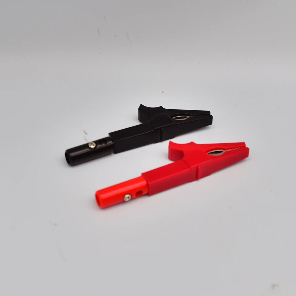 Test Probes 55MM Alligator Clip + BANANA PLUG 4mm Banana Plug Cable Clips Socket Battery Red Black