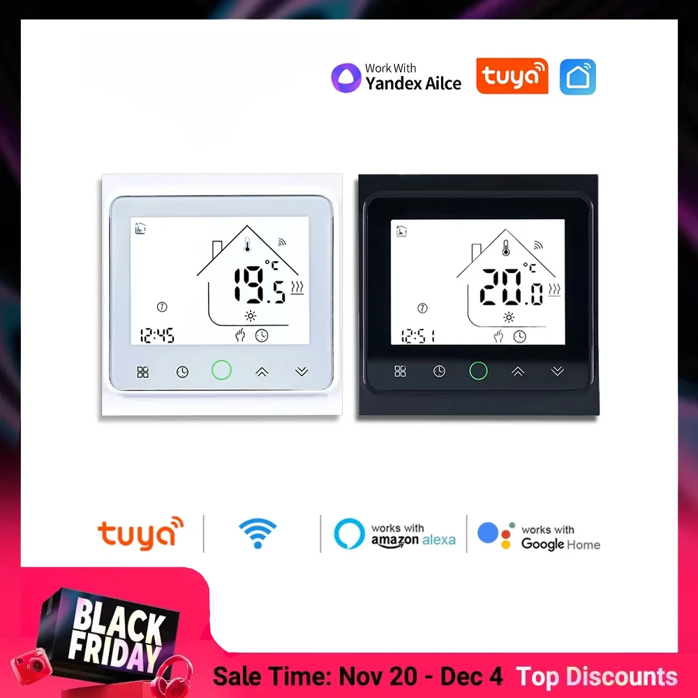 Tuya Smart Life WiFi Room Thermostat พื้นไฟฟ้า/เครื่องทําความร้อนน้ํา/หม้อต้มแก๊สอุณหภูมิ Controller สําหรับ Alice Alexa Google Home 1