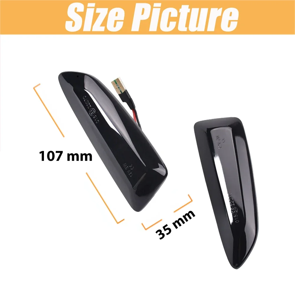 2x Flashing LED Dynamic Turn Signal Side Marker Light For