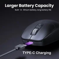 Souris sans fil Bluetooth 5.2, 2.4 ghz, double Mode, silencieuse, Rechargeable, pour jeu, 1600DPI, pour ordinateur portable, Win Mac OS 5