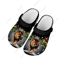 Reggae Rastafarian Rasta Rastafari Lion Of Judah Home Clogs Custom Water Shoes Mens Womens Teenager Shoe Garden Beach Slippers 1