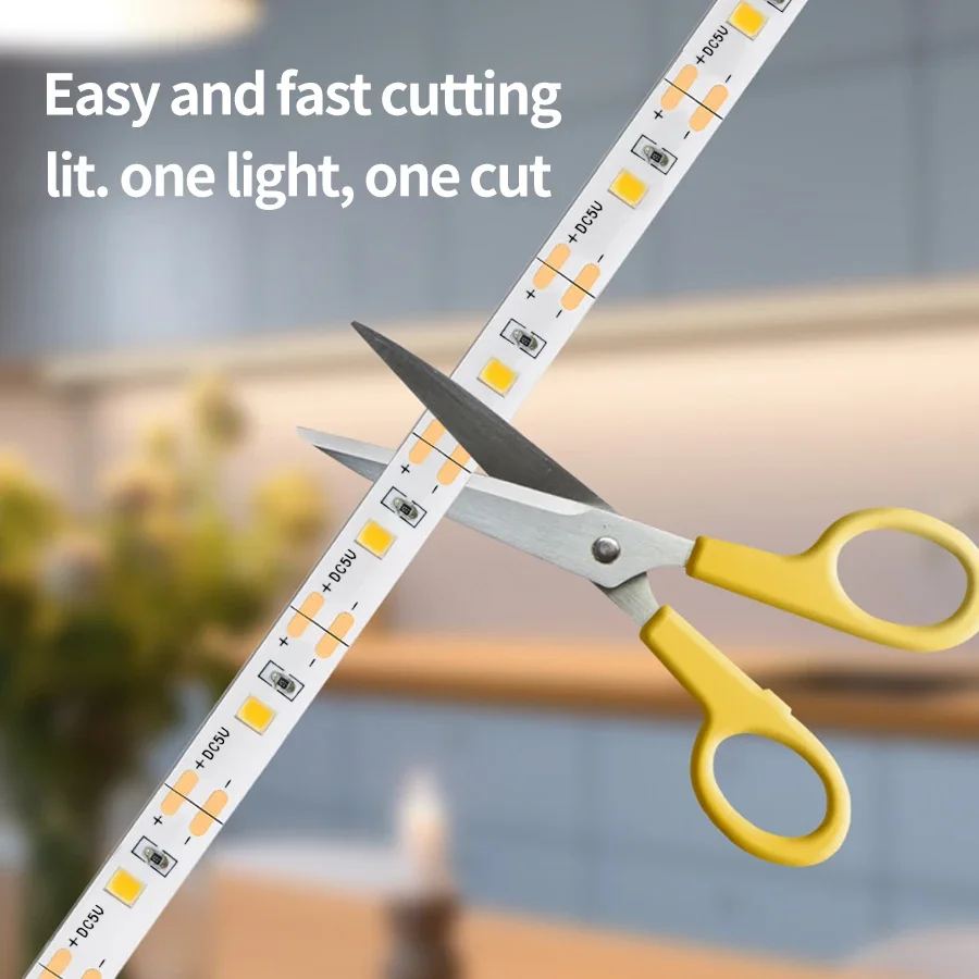 Hand Sweep LED Strip Lights 1M 2M 3M 4M 5M 10M LED Strip with Hand Sweep Motion Sensor Switch for Kitchen Stairs Wardrobe 4
