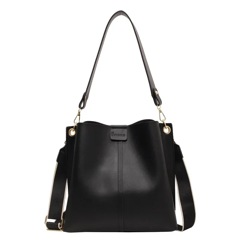 Handbags Women's 2024 New Fashion All-Match Bucket Niche Commuter Advanced Texture Solid Color Single-Shoulder Bag