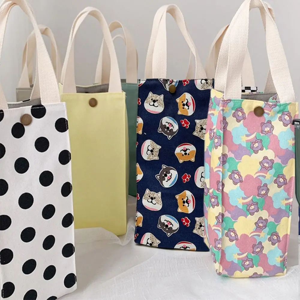 

Portable Tote Bag Mug Holder Canvas Water Bottle Bag Beverage Bag Cup Sleeve Tumbler Case Holder