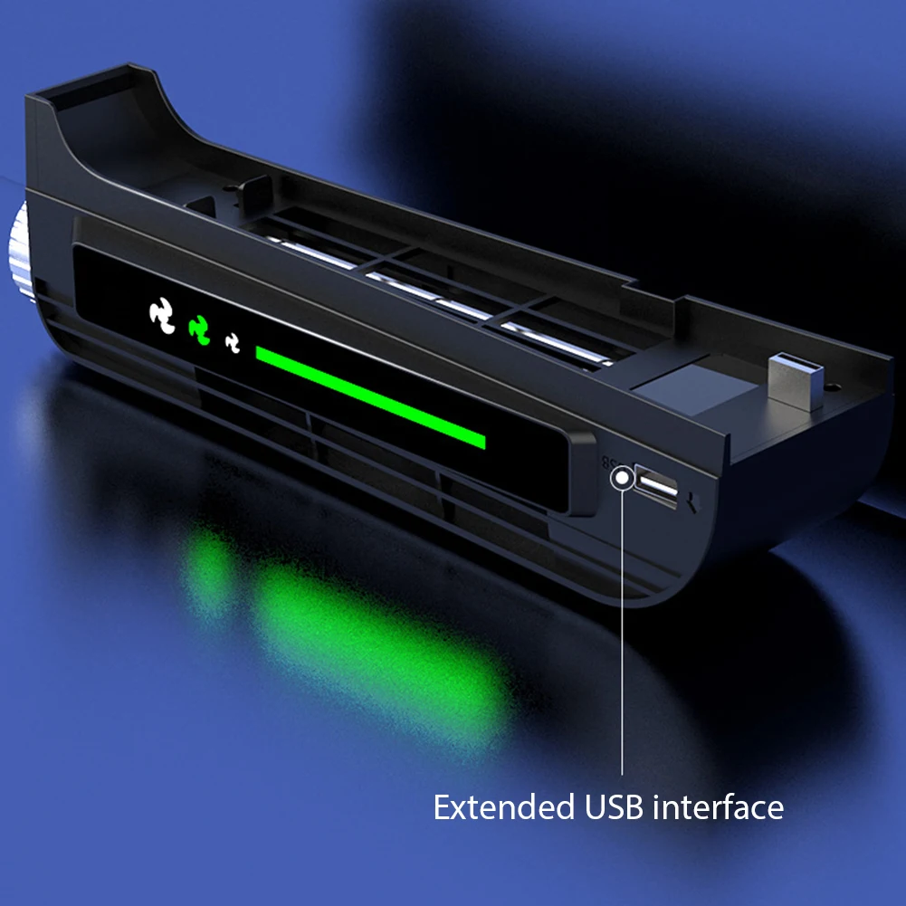 Cooling Fan 3 Level Adjustable Speed Game Console Radiator with USB Port&LED Indicator Heat Dissipation Fan for PS5