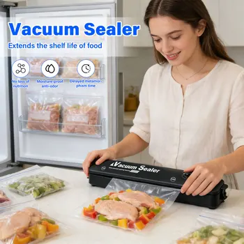 2026 NEW Automatic Small Food Vacuum Sealer Sealing Machine Compact Food Preservation Packing Machine for Cooked and Fresh Food 1