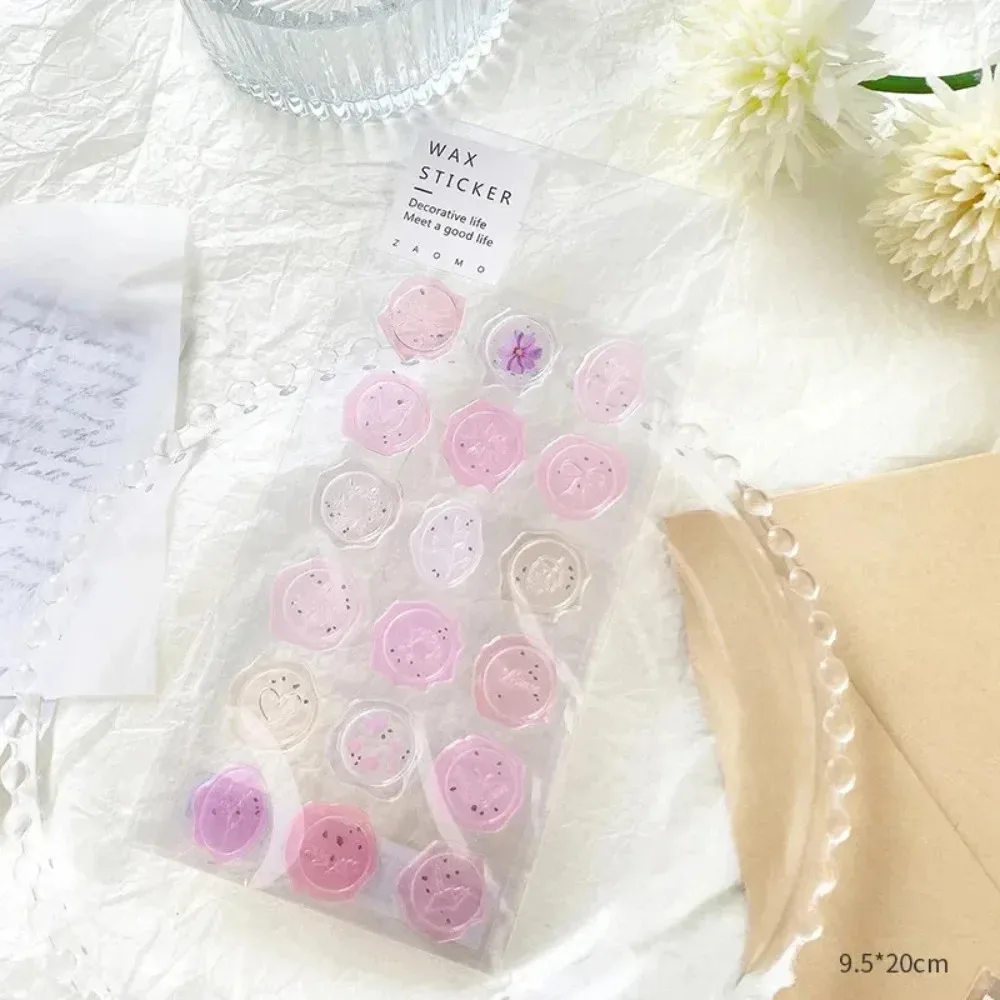 투명 사전 제작 왁스 스티커, 접착 왁스 도장 스티커, 생일 신부 샤워 파티 선물, 공예 스크랩북 선물, 18 개