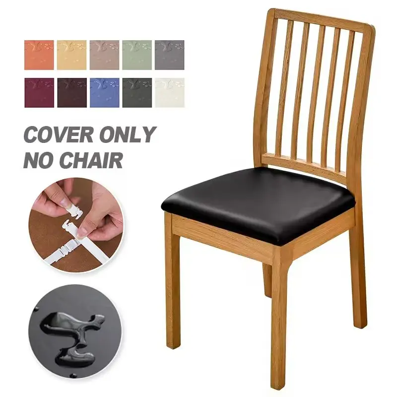 PU Leather Chair Seat Covers Waterproof Dining room Chair Cover