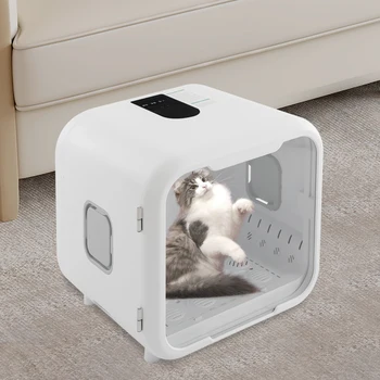 71L/64.47QT 800W Portable Cat Dog Quiet Dryer Box Machine Temperature Time Adjustable Four Sides 360 ° Circulation Air Supply 2