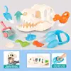 Outdoor Sand Beach Toys For Kids 9Pcs Sandbox Set Beach Game Toy With Dinosaur Sand Model Shovels Rake For Children Play Sand 3