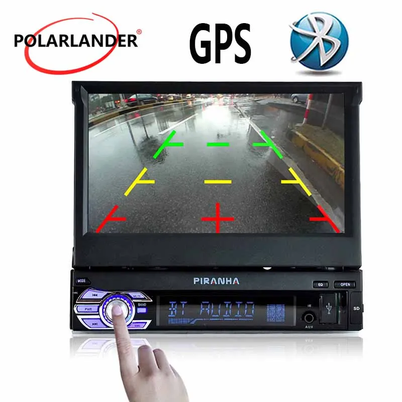 7 인치 1 DIN GPS 터치 스크린 자동차 라디오 + 8gTF 미러 링크 자동차 스테레오 터치 스크린, MP5 블루투스 AUX