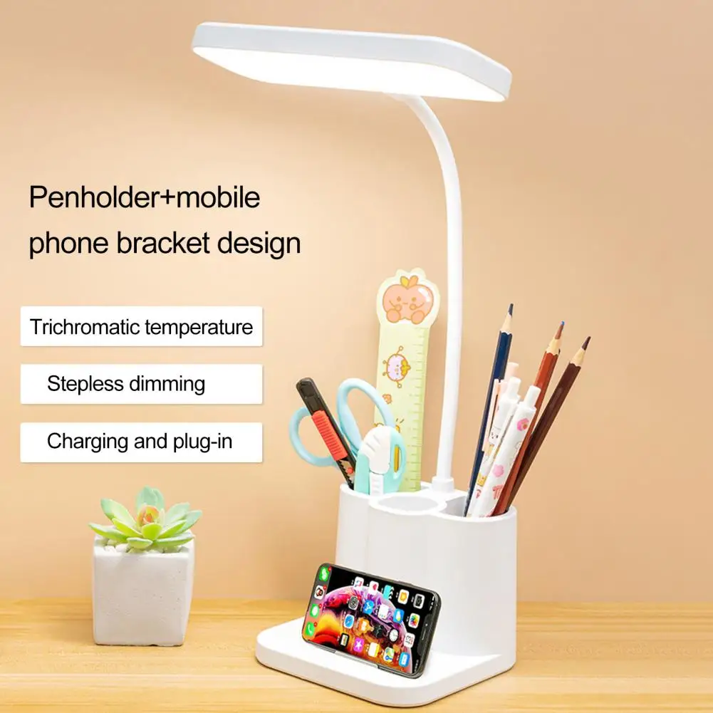 

Practical LED Night Light Super Bright Eye Protection Energy-saving Blue-light Free LED Reading Lamp with Pen Holder