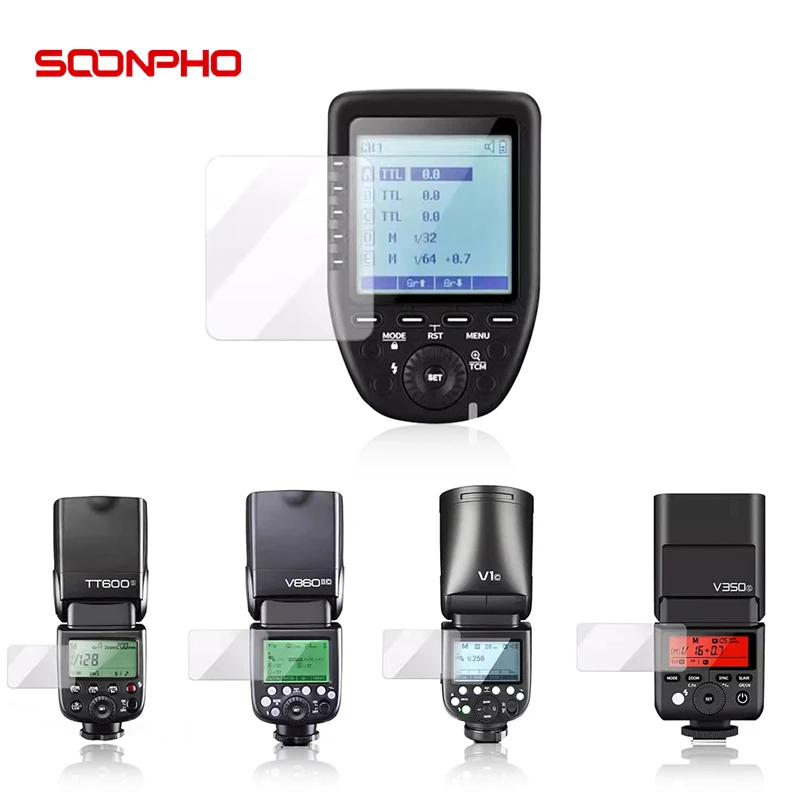 Tempered Glass Film for x3 xpro Trigger V1 V850III V860III TT685II V860II V850II TT600 V350 TT350 Camera Flash Light