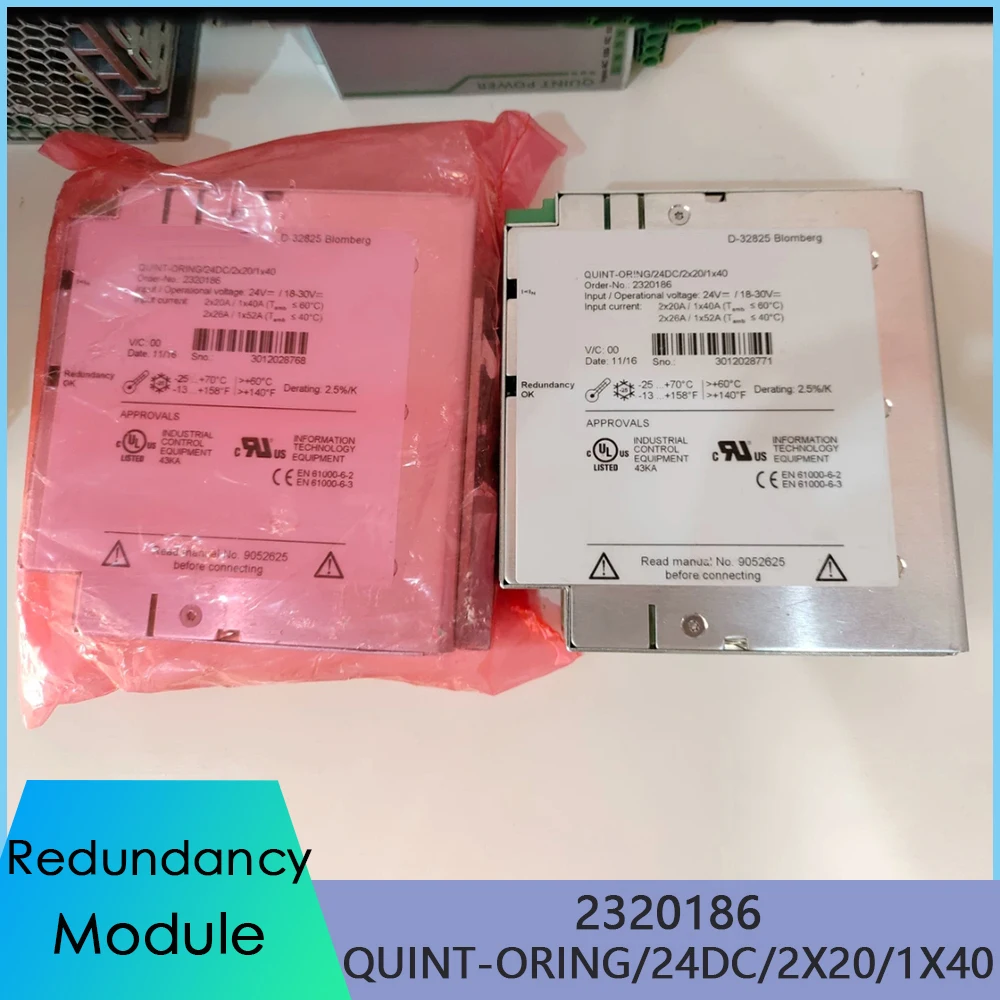 2320186 QUINT-ORING/24DC/2X20/1X40 For Phoenix Redundancy Module Power Supply Fast Ship High Quality 1 2320186 QUINT ORING 24DC 2X20 1X40 For Phoenix Redundancy Module Power Supply Fast Ship High Quality