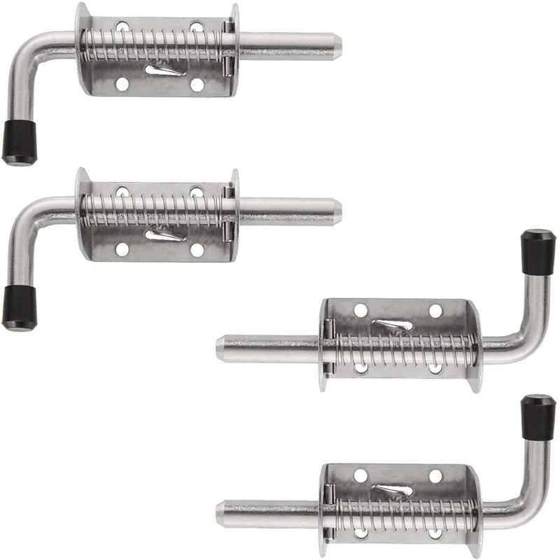 

8 Pack 5 Inch Spring Loaded Latch Pin 304 Stainless Steel Barrel Bolt Thickened 2Mm Door Lock, Brushed Finished