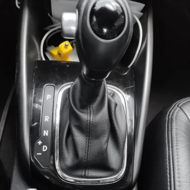 Car Automatic AT Leather Gear Shift Knob Dust-Boot Cover for KIA Forte Koup 2009-2013 846401M500WK