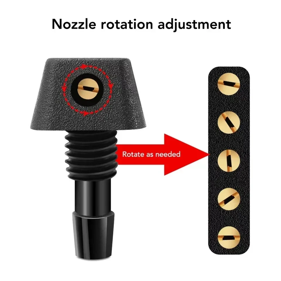 2 Pcs/Set Universal Front Windshield Wiper Nozzle Jet Kits - Sprayer & Water Fan Spout Cover for Car Washer Outlet Adjustment